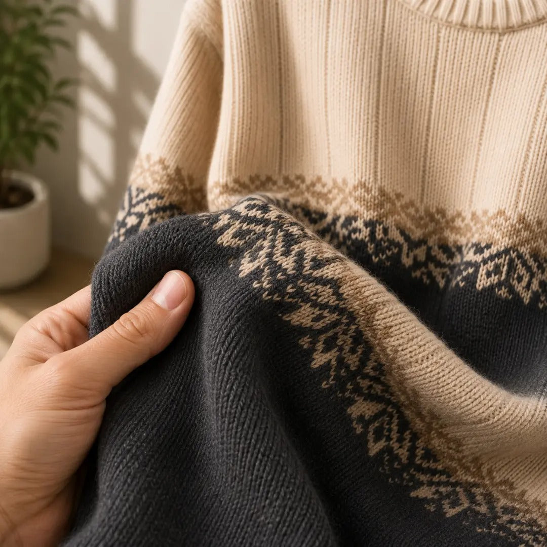 Men's Colorblock Fair Isle Crewneck Sweater