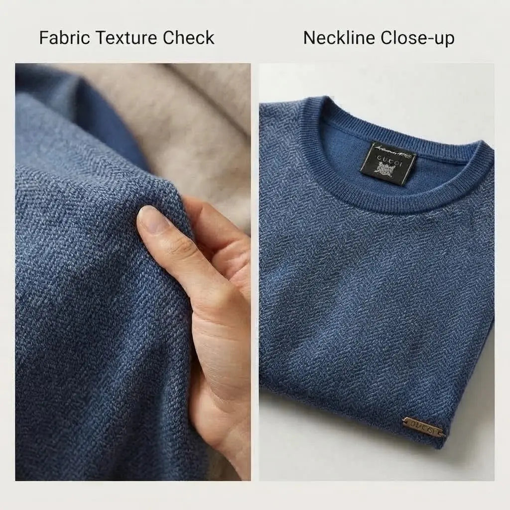 Men’s Herringbone Knit Crew Neck Sweater Shirt