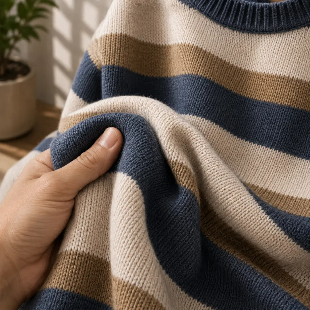Men's Multi-Color Striped Crewneck Sweater