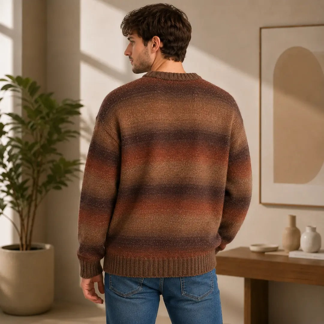 Men's Ombré Striped Crewneck Sweater