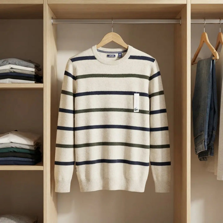 Men’s Wool-Blend Textured Knit Polo Shirt