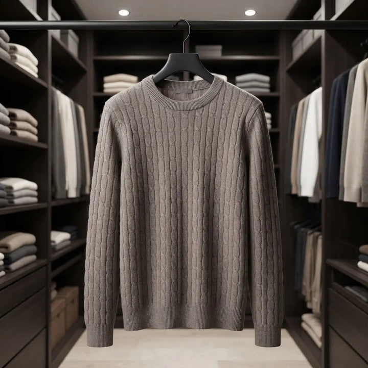 Men's Textured Cashmere-Feel Pullover