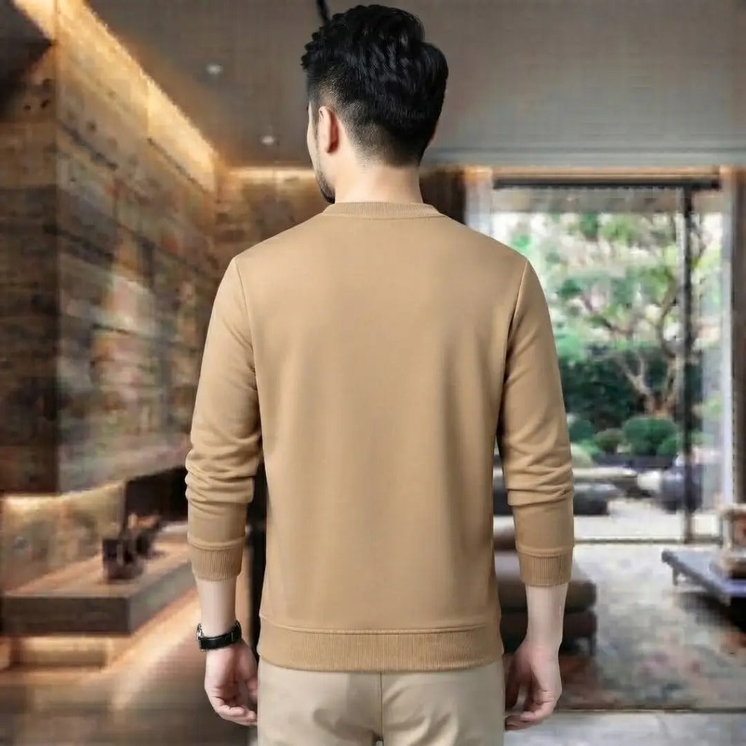 Embossed Topography Crew Neck Sweatshirt