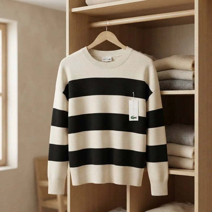 Men’s Striped Crew Neck Sweater Shirt