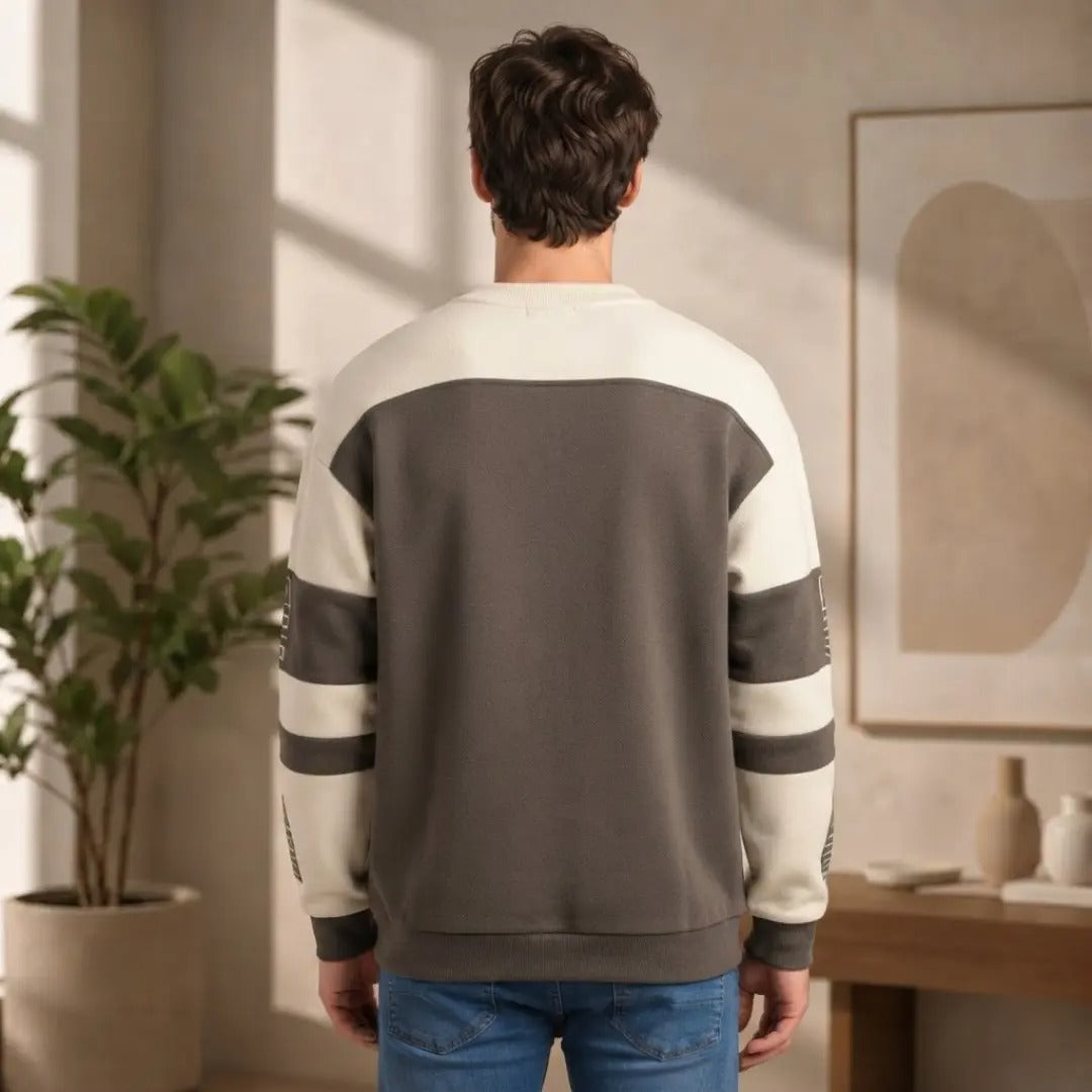 Men's Graphic Colorblock Crewneck Sweater