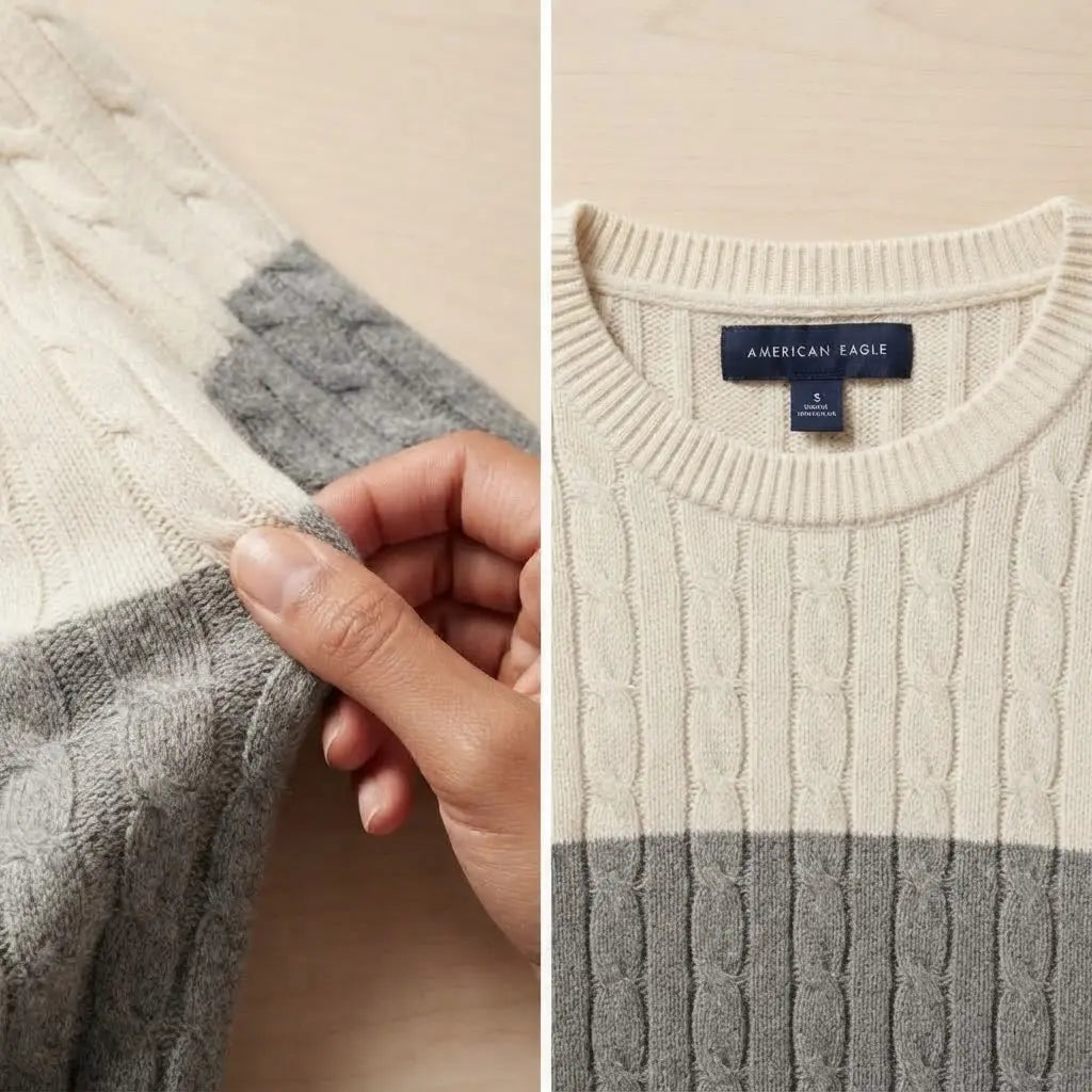 Men’s Tri-Color Cable-Knit Jumper