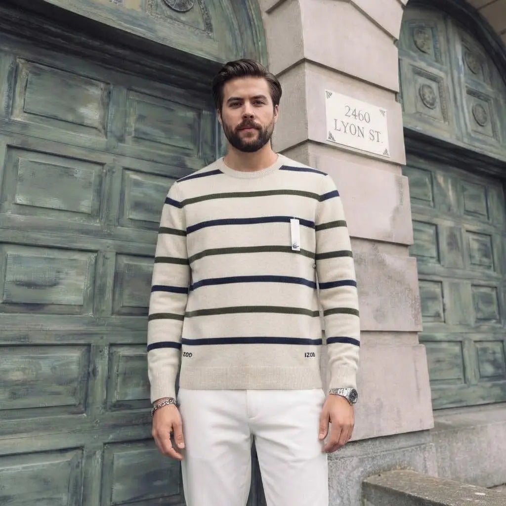 Men’s Wool-Blend Textured Knit Polo Shirt