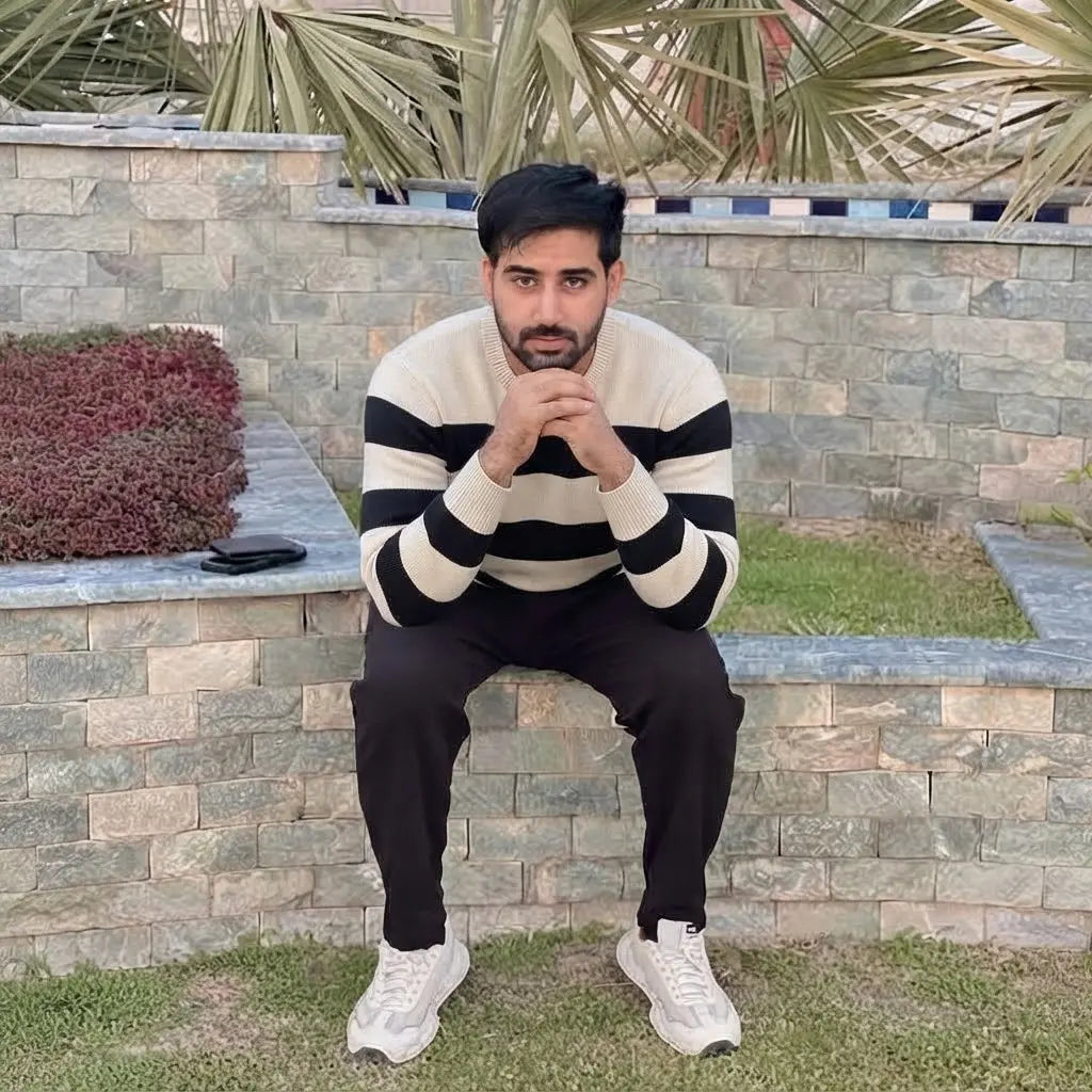 Men’s Striped Crew Neck Sweater Shirt