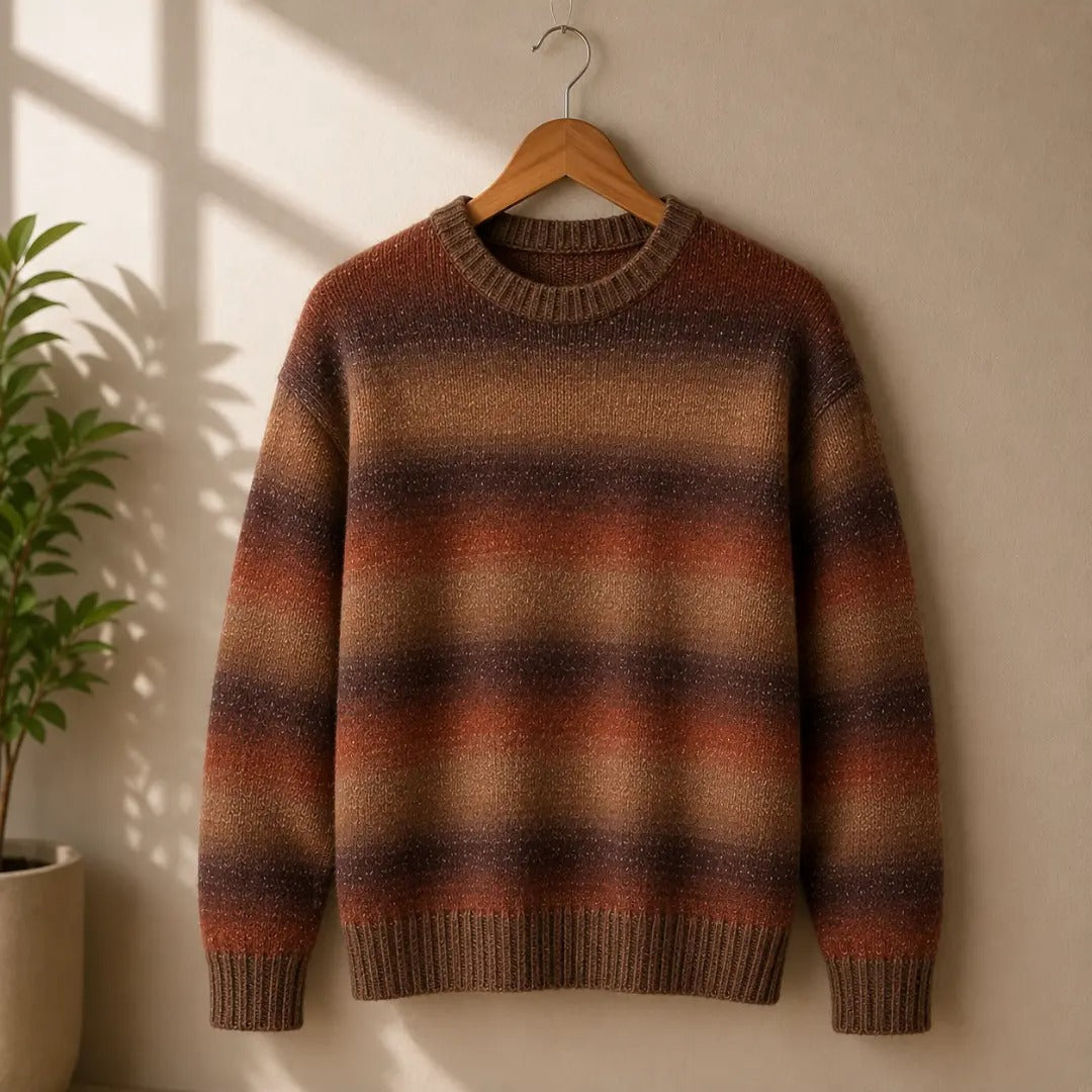 Men's Ombré Striped Crewneck Sweater