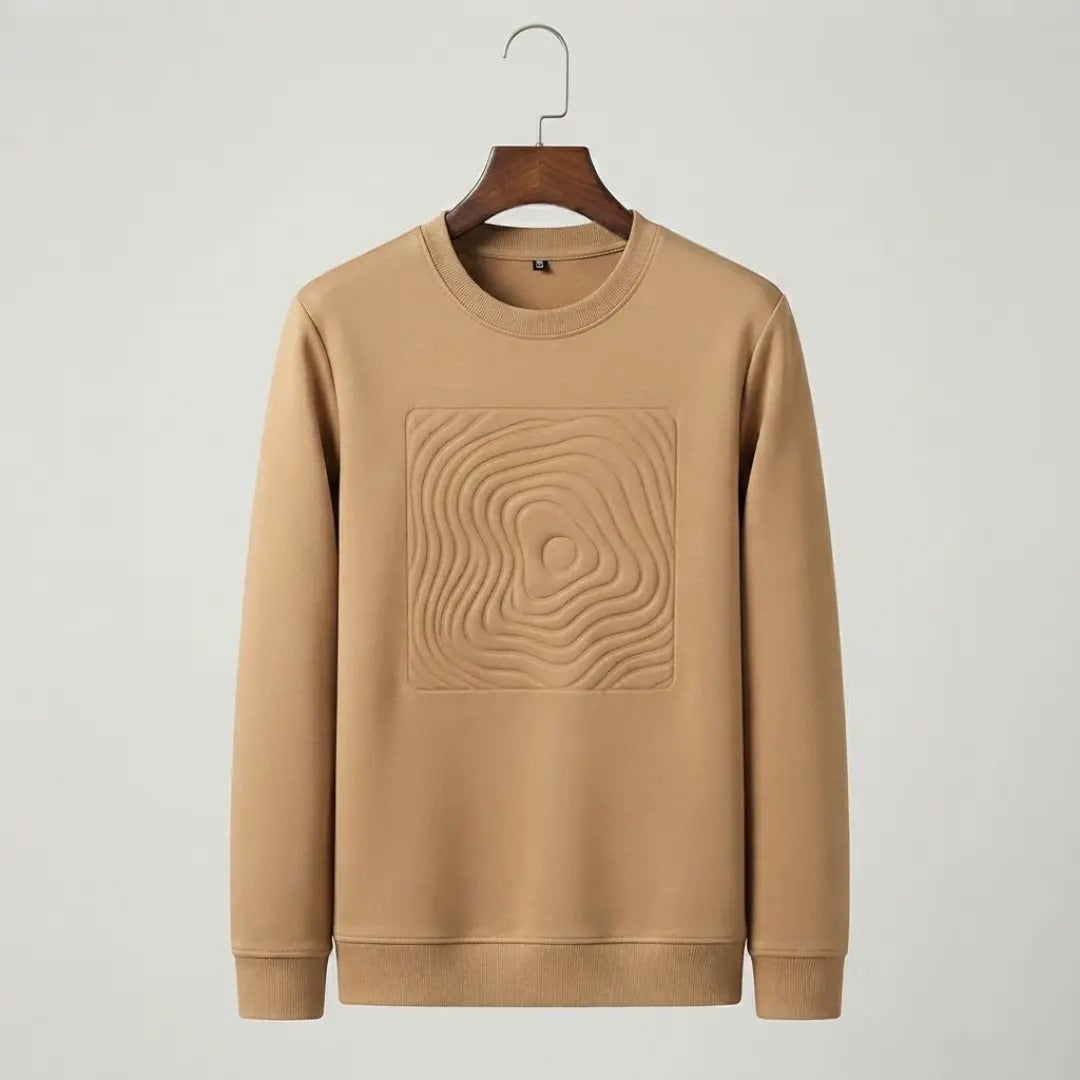 Embossed Topography Crew Neck Sweatshirt
