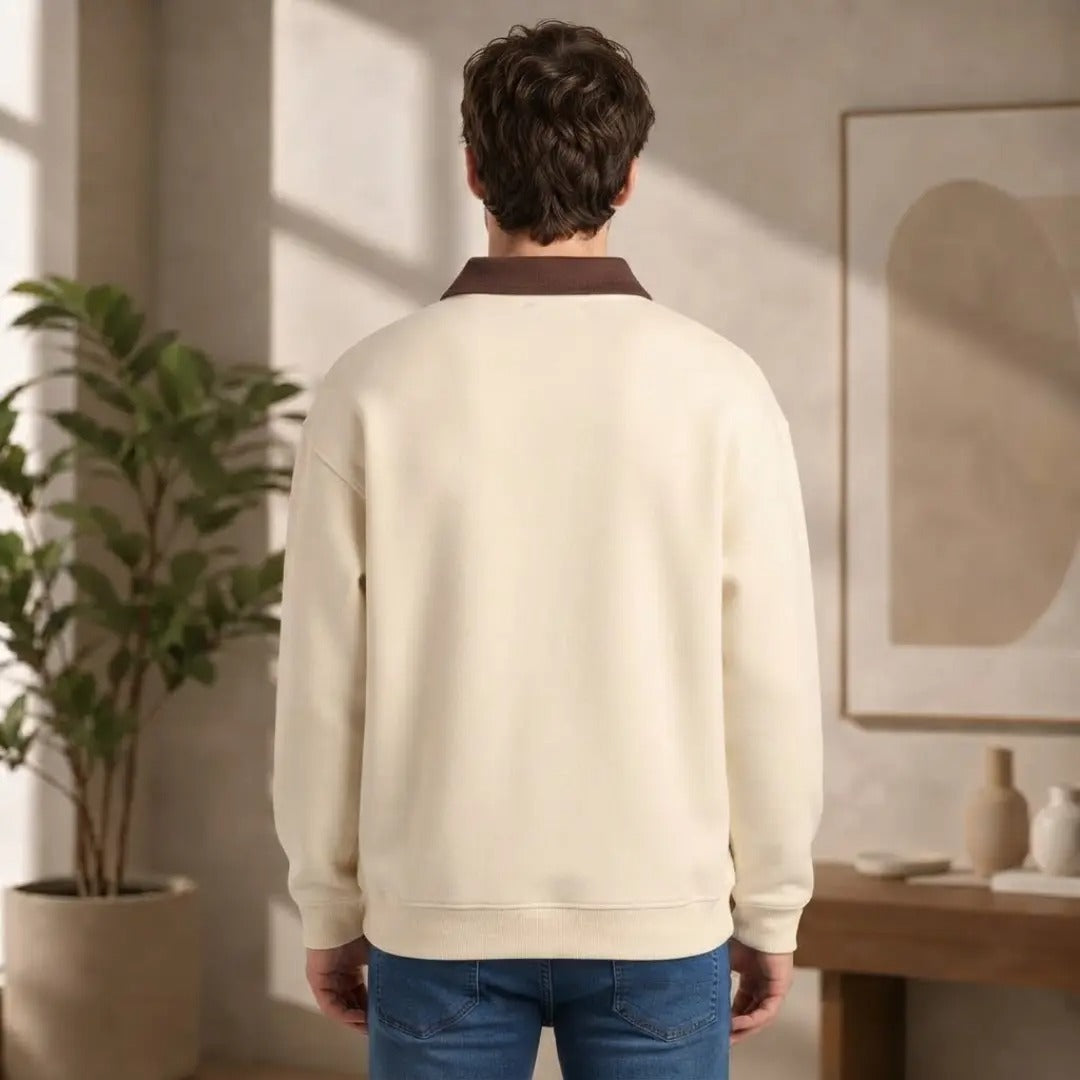 Men's Off-White Graphic Polo Sweatshirt