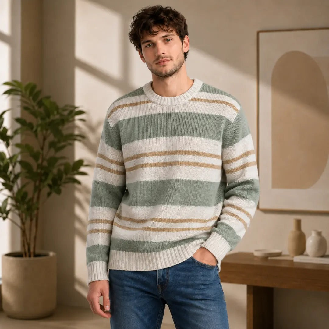 Men's Striped Crewneck Sweater