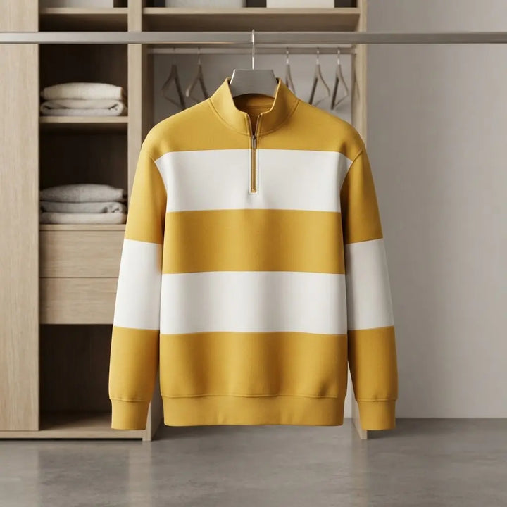 Men's Half-Zip Colorblock Mock Neck Pullover Sweatshirt