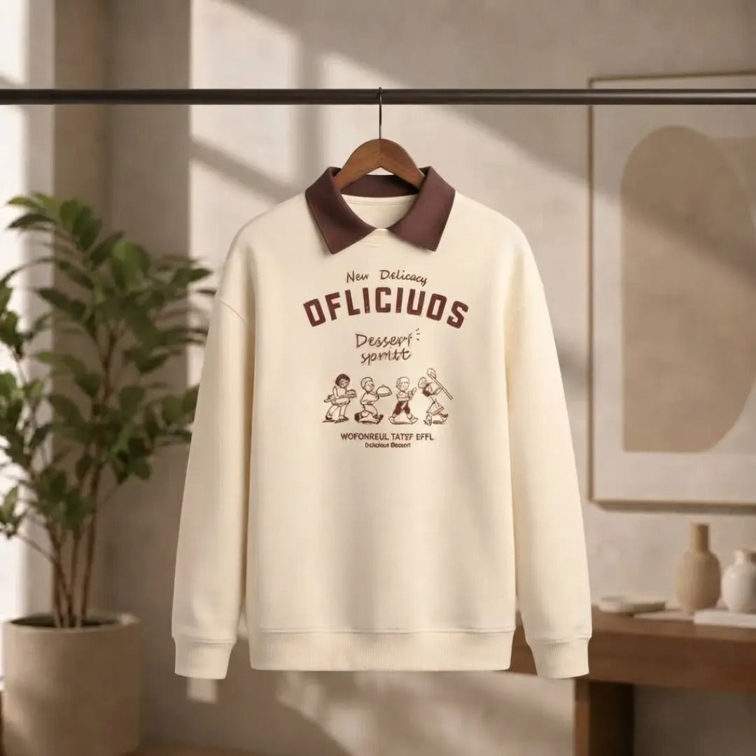 Men's Off-White Graphic Polo Sweatshirt